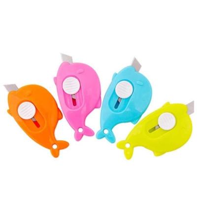 China Handheld Cute Knife Utility Cute Whale Color Embroidery Candy Paper Cutter Portable Convenient Unpacker for sale