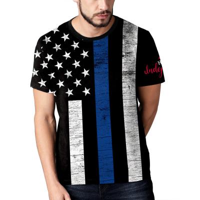 China Breathable Summer New American Independence Day Couples Men And Women Couples Print Round Neck T-shirt Large Size Loose Top for sale