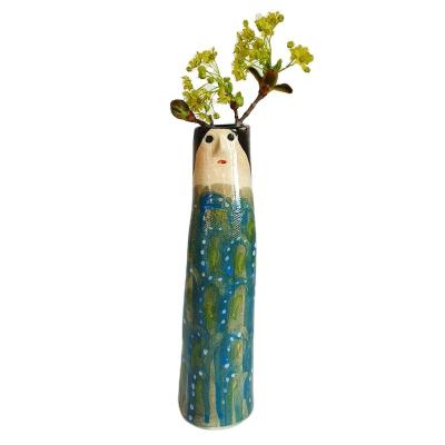 China Hand-Dried Home Decoration Resin Crafts New By China Bohemian Face Flower Vase Vase for sale