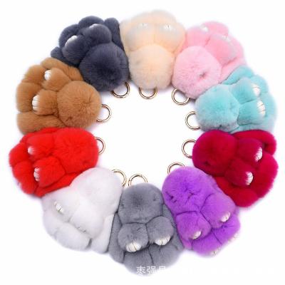 China Wholesale bulk cute rabbit car key chain pendant accessories in plush leather self-produced and sold for sale