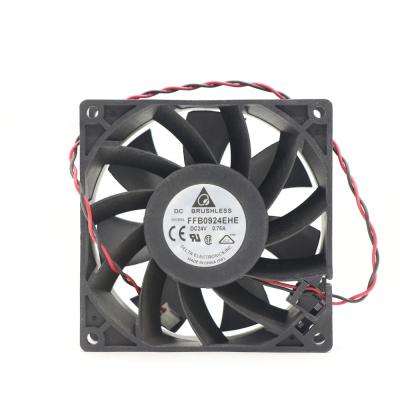 China Delta FFB0924EHE 9cm building material stores 9238 compact inverter axial cooling fan 92X38mm 24VDC 2 wire leads small for sale