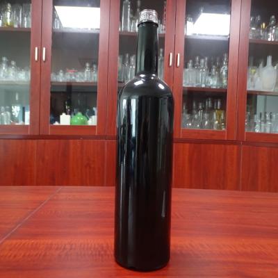 China Beverage Around Weight Black 750ml Empty Wine Bottle Wine Bottle for sale