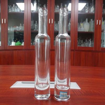 China Flint Glass 200ML Ice Wine Bottle Beautiful Beverage Super Heavy Base Liquor Bottle for sale