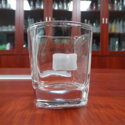 China Wholesale 190ML Viable Empty Whiskey Glass Square Wine Glass Decorated for sale