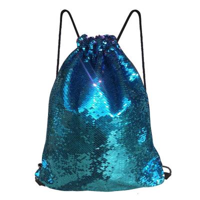 China Custom Glitter Sequin Backpack Bag Sequin Drawstring Bag for sale