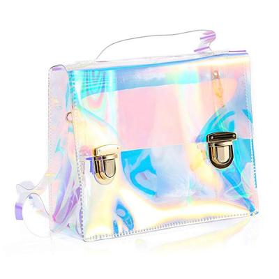 China Clear Handle Carrier Cross - Transparent Body Bag PVC / Handbag / Jelly Pvc Handbag for sale