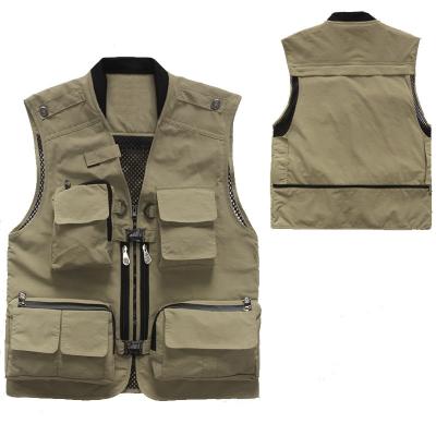 China LHI Logo Outdoor Quick Drying Thin Vests Waterproof Custom Photography Invest Multi-pocket Fishing Vest for sale