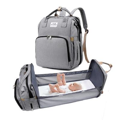 China With USB 2022 Design 3 in 1 Waterproof Carry Maternity Nappy Bag Mummy Bag Baby Backpack Diaper Bag with Changing Station Bed for sale