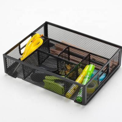 China Multifunctional Eco-friendly Metal Mesh Desk Organizer 6 Compartment for sale