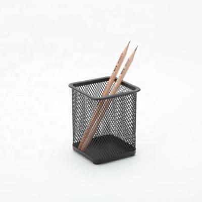 China Durable Metal Mesh Square Pencil Holder Pen Cup Office Supplies for sale