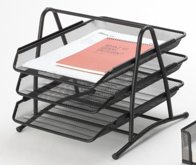 China Eco - Friendly 3 - Tier Mesh File Tray / Document Tray / Letter Tray for sale