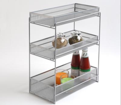 China Viable Mesh Sliding Kitchen Cabinet Basket Organizer, Tier 3 Sustainable, Stocked for sale