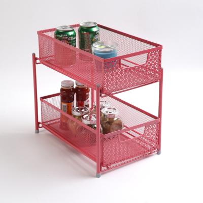 China Viable Mesh Sliding Kitchen Cabinet Basket Organizer, Tier 2 for sale