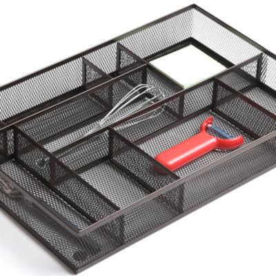 China Iron 9-Compartment Mesh Desk Accessories Organizer Cabinet Drawer Organizer for sale