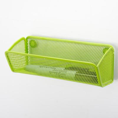 China Metal Mesh Magnetic Pencil Holder Magnetic Storage Basket Organizer for sale