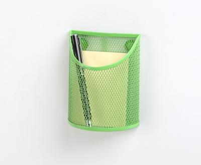 China Metal Mesh Magnetic Pencil Holder 3 Compartments Magnetic Storage Basket Organizer for sale