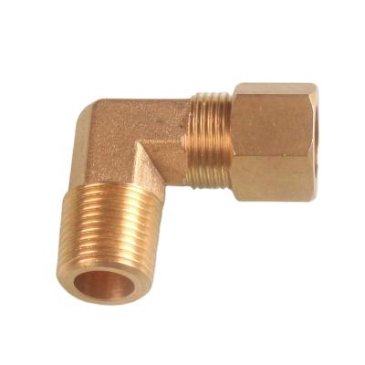 China High Quality Industrial Pneumatic Oil Water Oil Gas Water Brass/Gas Hose Compression Fittings 10mm Copper Elbow for sale