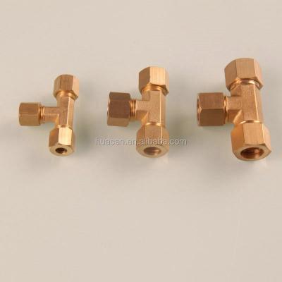 China Pneumatic System OEM Air System Forged Brass Compression Fittings For Copper Pipe for sale