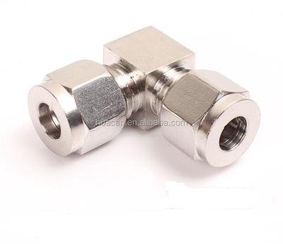 China 90 Degree Stainless Steel Double Ferrule Threaded Male Elbow Swagelok Pipe Fitting Elbow for sale