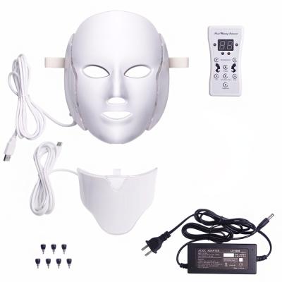 China Blood Vessel Removal 7 Photon Colors Facial Light Therapy Home Use PDT Skin Care Machine LED Face Mask Neck Mask for sale