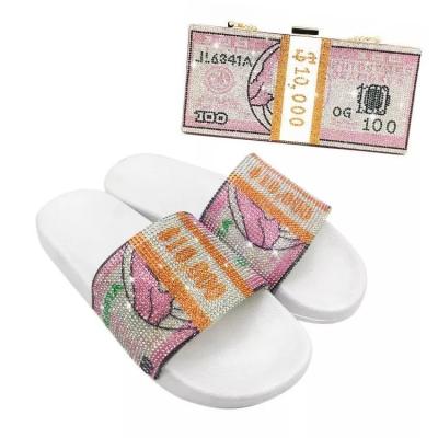 China Wholesale Women's Diamond Dollar Women's Slippers Colorful Luxury Fashionable Anti-slippery Fail Sandals for sale