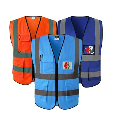 China Custom Multi SNAP Vest High Visible LED Pocket Safety Reflective Pocket Safety Reflective Vest With Pocket for sale