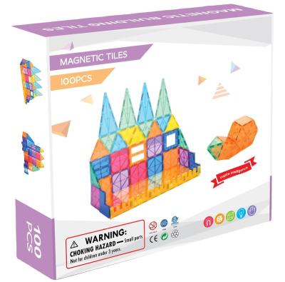 China Educational Building Toy 100PCS DIY Kids Toys Magnetic Building Blocks Set For Children 3D Magnetic Building Blocks for sale