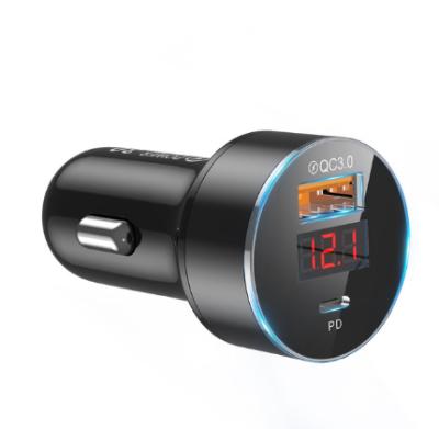 China CAR CHARGER 36W Dual USB Car Charger 6A Fast PD Charging Type C Car Mobile Phone iPhone Xiaomi Huawei QC3.0 Charger for sale