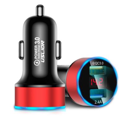 China CAR CHARGER Fast Charging 2.4A USB Dual Port Fast Car Charger For iPhone Xiaomi Huawei QC3.0 Car Mobile Phone Charger for sale