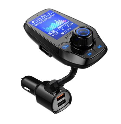 China CAR CHARGER T26D Large Color Screen Car MP3 FM Transmitter QC3.0 Vehicle Mounted Handsfree Fast Charging Charger for sale