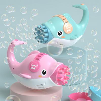 China Hot Selling 10 Holes Summer Outdoor Toy Gun Automatic Dolphin Bubble Electric Machine for Children for sale