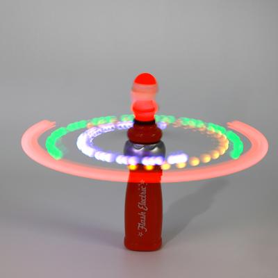 China Ignition Led Spinner Spinning Wand Toy Xmas Led Electronic Spin Toy Christmas Clown Light Up Orbiter for sale