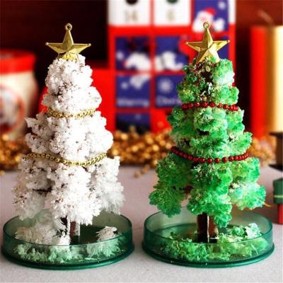 China Hot New Christmas Decoration Magic Growing Christmas Tree Blooming Paper Crystal Trees Kids Diy Toy for sale