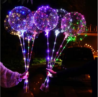 China Gift Toy Christmas Wedding Decoration Glow Globos Inflatable Bobo Ball Battery Led Lights Balloons Decor Bubble Balloons for sale