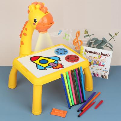 China Children Educational Drawing Toys Learning Magic Led Drawing Board Suction Board Child Painting Projector Desk Table Set for sale