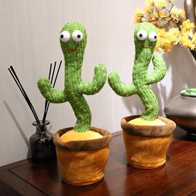 China Sing dancing cactus toy drum version can sing dancing instant recording learn to speak enchanting singing cactus for sale