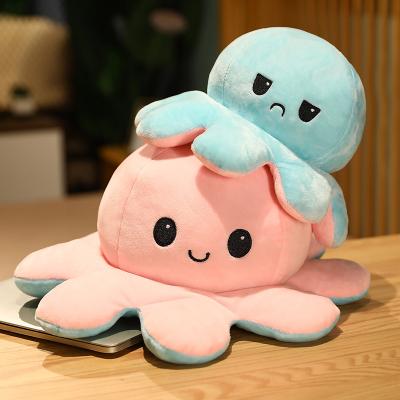 China Styles and Colors are Randomly Assorted Hot Sale 20cm Two-sides Filp Stuffed Octopus Plush Reversible Toys for sale