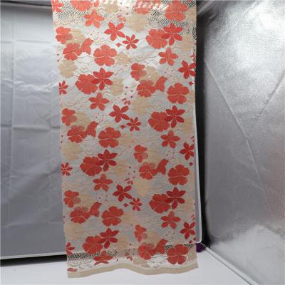 China Sustainable Popular Piece Dyed 3D Flowers Pattern French Lace Fabric For Women Dress for sale