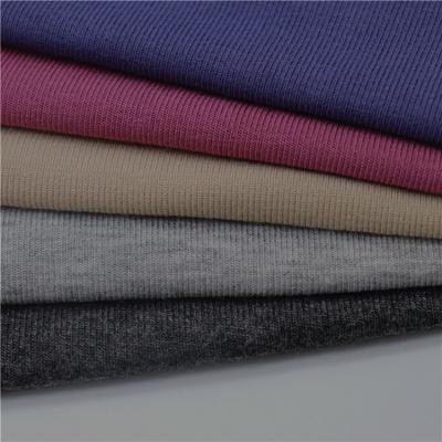 China Stretch Supper Soft Drape Ribbed Handle Feeling Factory 92%viscose 8%spandex 1*1 Knit Fabric For Dress, T-shirt, Underwear, Garment for sale