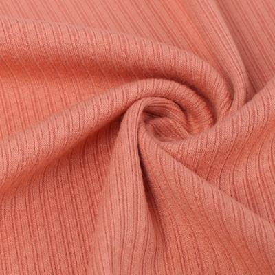 China Double Faced Double Side 73%Polyester 19% Viscose 7% Spandex Elastane Stretch 300 GSM Knit Rib Fabric For Dress T-shirt Garment Underwear for sale