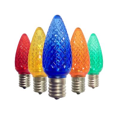 China Garden Commercial Grade LED C9 Replacement Multi Christmas Light E17 Led Bulbs for sale