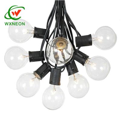 China String Light Outdoor Christmas Weeding Party Decoration C7 String Light Black Wire String Light for sale