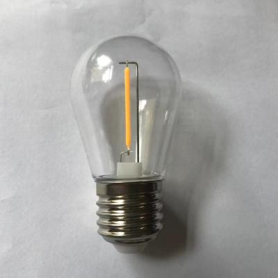 China Residential 110v 1W E27 S14 Led Filament Vintage Edison Plastic Shell Led Bulbs for sale