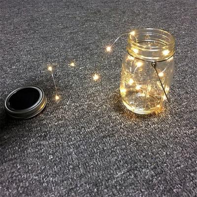 China 3m 30LEDs Mason Jar Bottle Caps Lamp Fairy Solar String LED Mason Jar Mason Jar Lamp Can Lights for sale