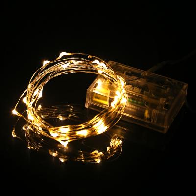 China Indoor Festival Decoration 2 Modes 3AA Battery Box 5M 100 LED Silver Wire Micro Twinkle String Lights For Bedron Home Decoration for sale