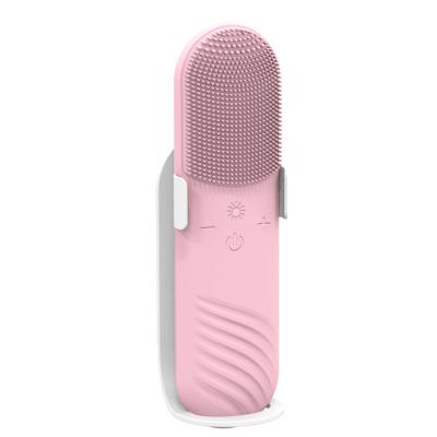 China Ultrasonic Electric Waterproof Facial Massage Tool Exfoliators Silicone Brush Beauty Cleansing Instrument for sale