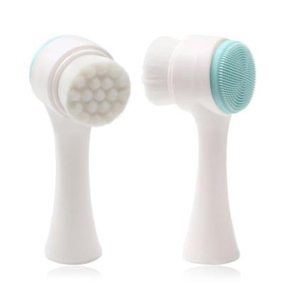 China Double Sided Facial Cleansing Brush Silicone Face Brush Detergent Blackhead Removal Product Pore Remover Exfoliator Face Scrub Brush B1 for sale