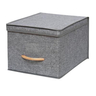 China (Size) High Quality Adjustable Folding Non-woven Cloth Cube Bins Storage Box With Lid for sale