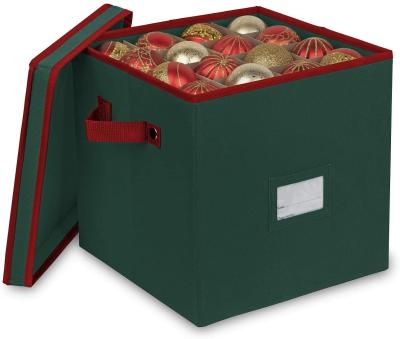 China Sustainable Christmas Ornament Tall Plastic Storage Box With 2-Sided Double-Zipper Closure for sale