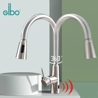 China Sense Faucets Pull Out Flexible Smart Sensor Kitchen Faucet 304 Stainless Steel for sale